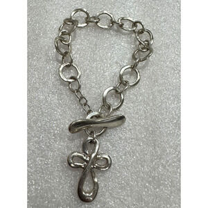 Sterling Silver RLM Studio Infinity Cross Bracelet 925 Robert Lee Morris Signed